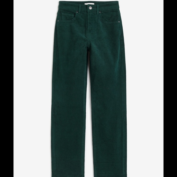 H&M Corduroy Green Wide leg Pants - Picture 1 of 6